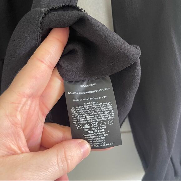 Tory Burch Women’s 0 Mezair Beaded Silk Blouse Office Core Career - Picture 3 of 5